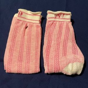 UNIF Pink and White Socks
